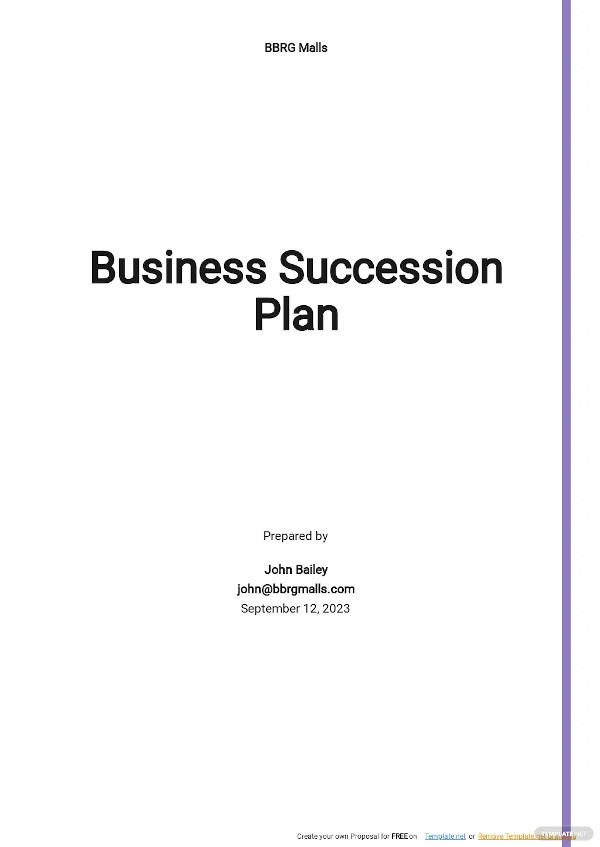 sample business succession plan template