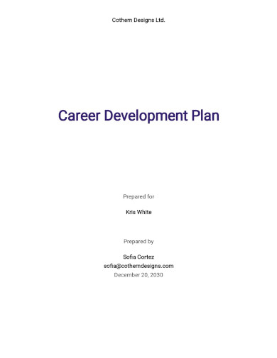sample career development plan template