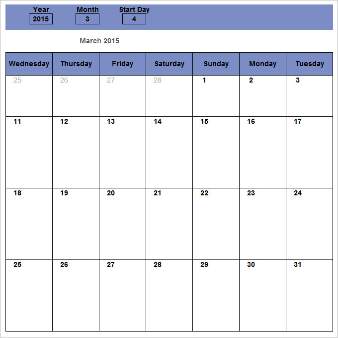 Free Editable Monthly Schedule Template