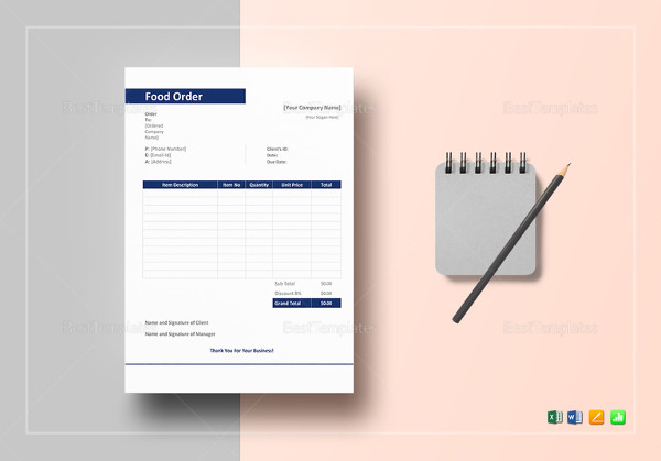 sample-food-order-word-template