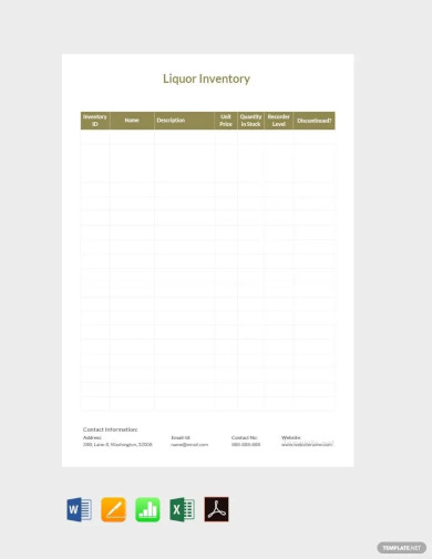 14+ Liquor Inventory Templates - PDF, DOC, Xls