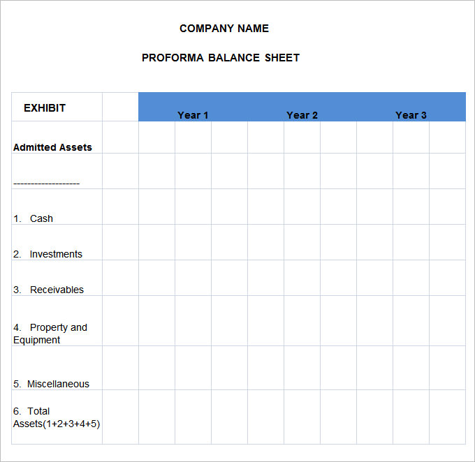 Pro Forma Balance Sheet - 8 Free Excel, PDF Documents Download | Free