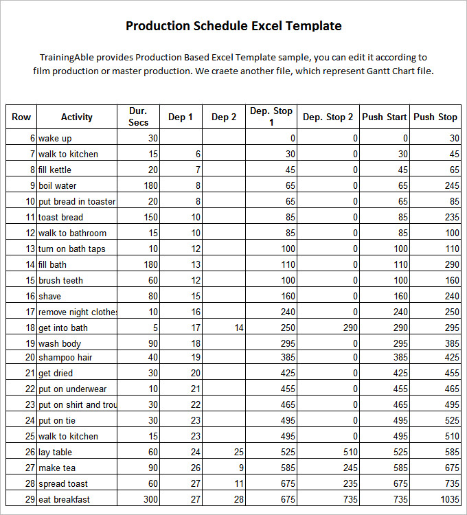 15+ Production Schedule Templates PDF, DOC