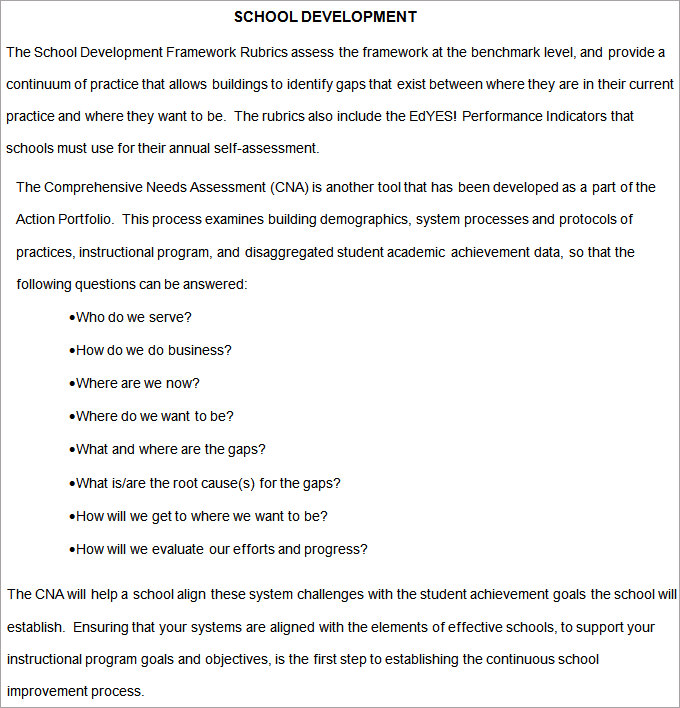 11+ School Development Plan Templates - Word, PDF, Google Docs, Apple ...