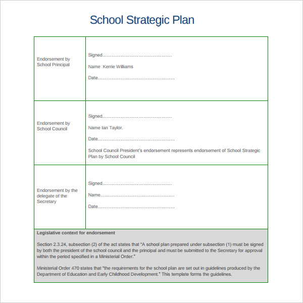 11 Sample School Strategic Plan Templates In MS Word PDF Pages 