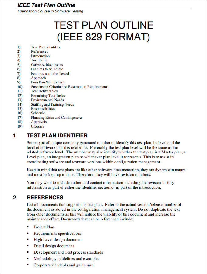 sample software testplan template