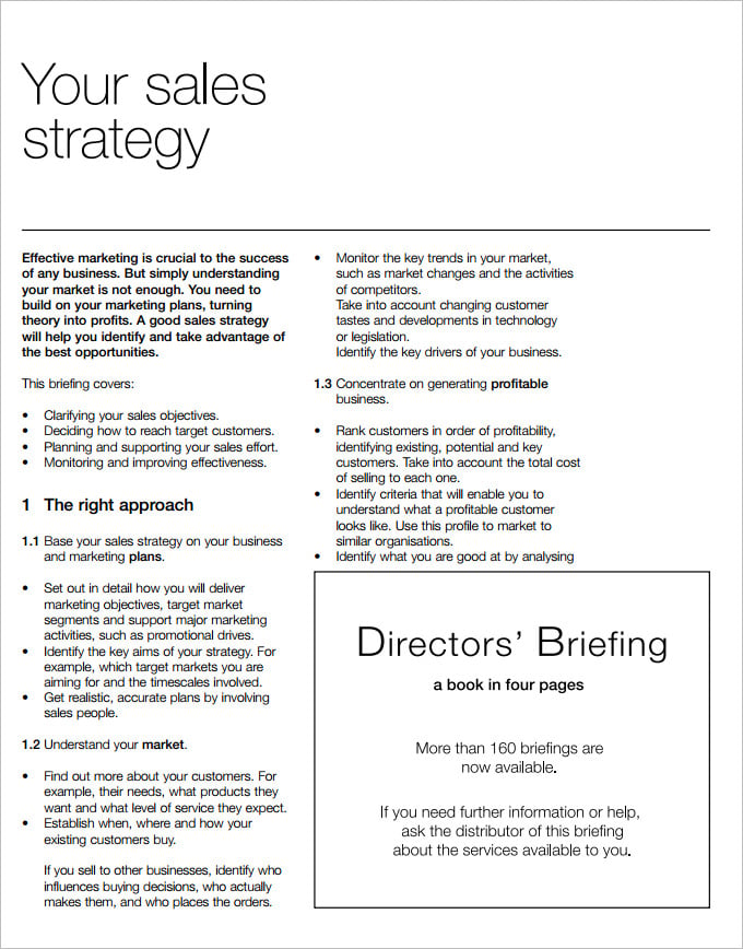 sales manager strategic plan template