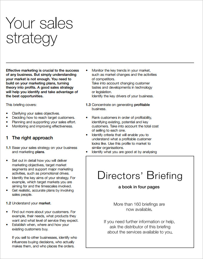 Strategic Sales Plan Outline