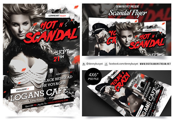 scandal night club flyer template