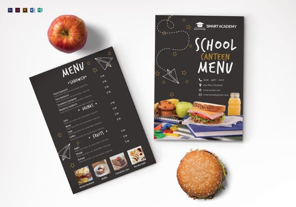 school canteen menu template
