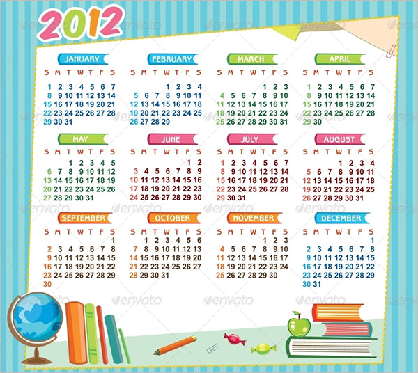 18+ Sample School Calendar Templates Word, PSD