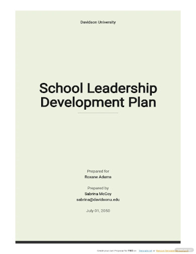 school leadership development plan template