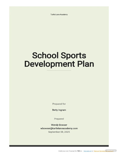 school sports development plan template