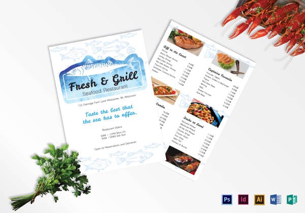 seafood menu template