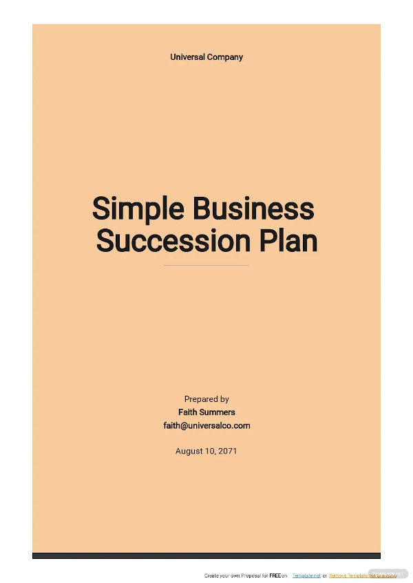 simple business succession plan template