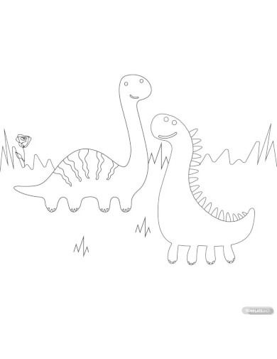 simple dinosaur coloring page