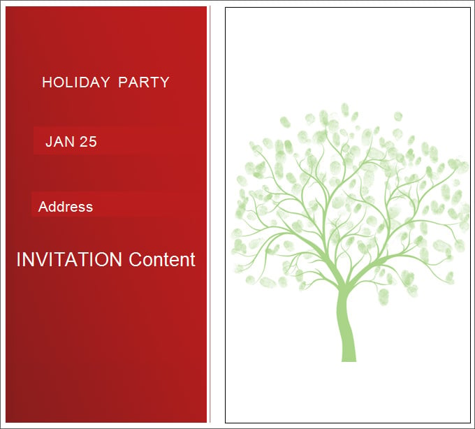 simple holiday party blank invitation