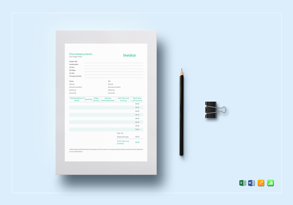 simple proforma invoice template