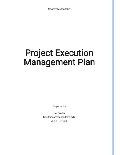 simple project execution management plan template