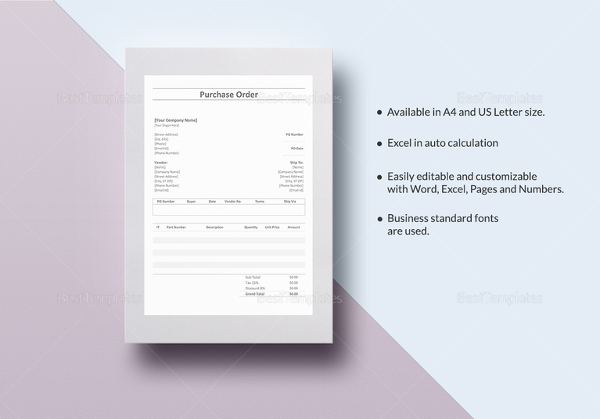 simple purchase order template