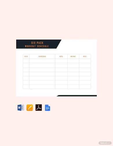 six pack workout schedule template