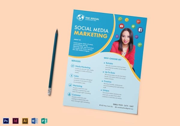 social media marketing flyer template