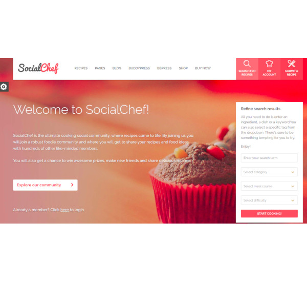 socialchef social recipe wordpress theme