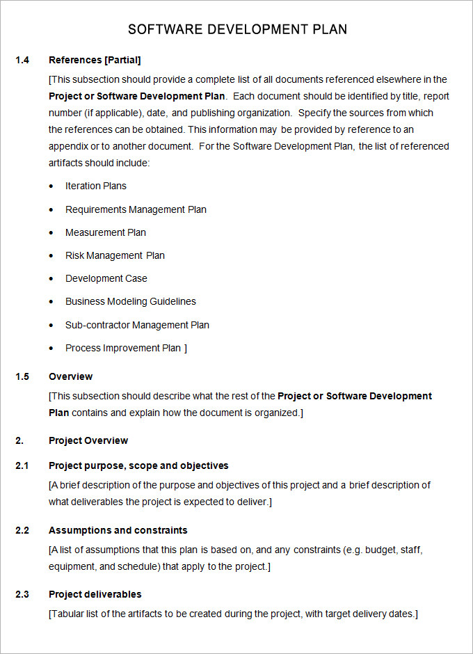 software development plan template free