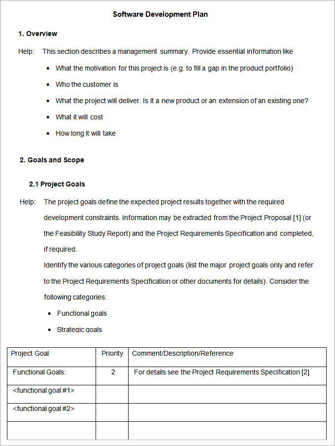 Software Development Proposal Template Doc Free Printable Templates