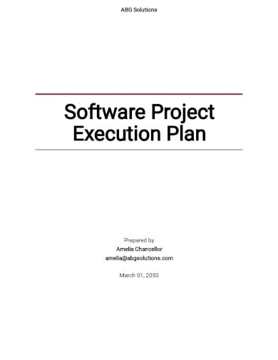 software project execution plan template