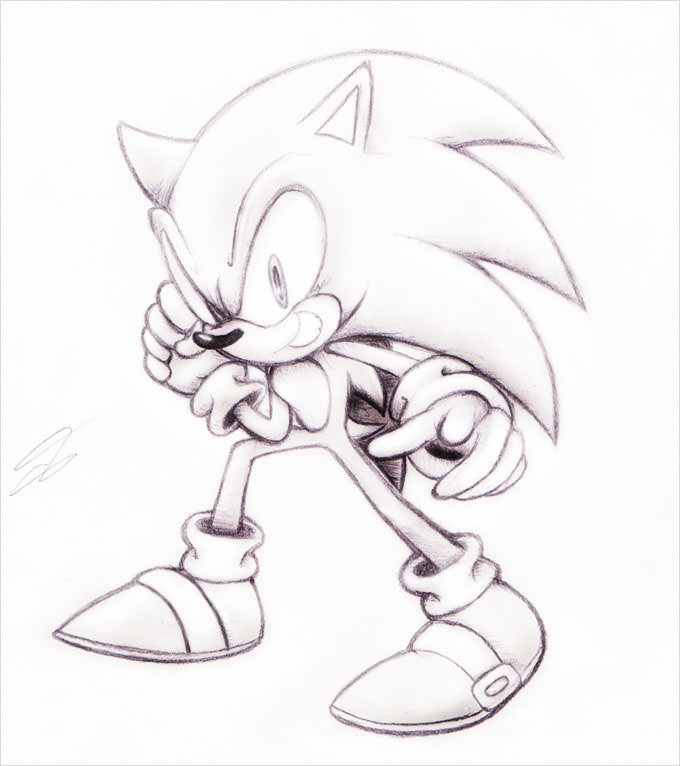 sonic pencil art