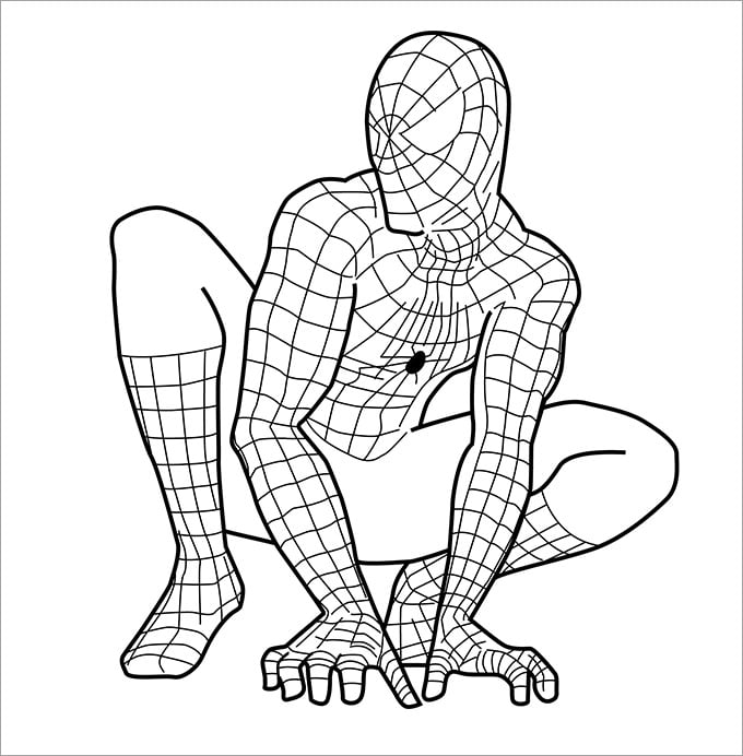 spiderman colouring page