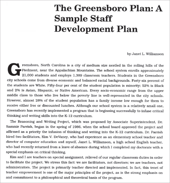 staff development plans