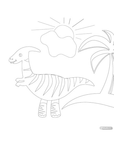 striped dinosaur coloring page