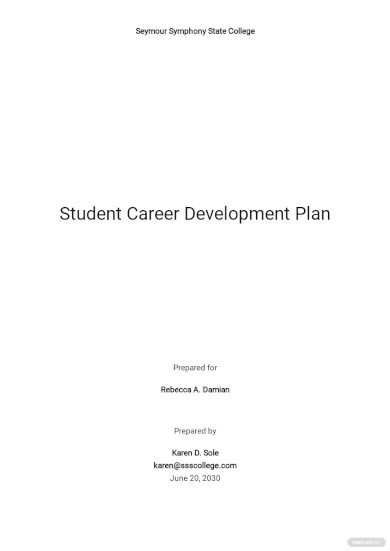 student career development plan template