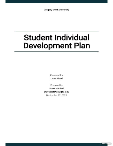 student individual development plan template