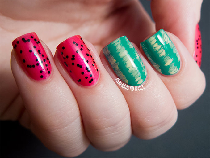 summer watermelon nail art