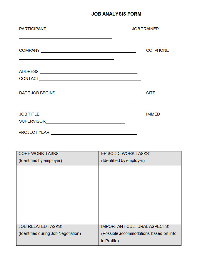 Job Analysis Template - 12+ Free Word, Excel Documents Download