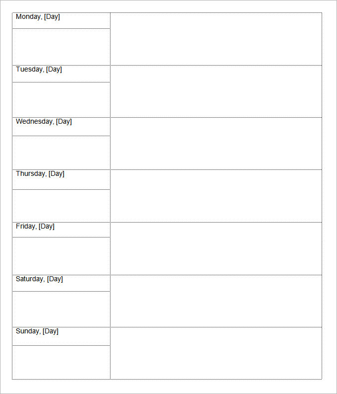 template for blank table