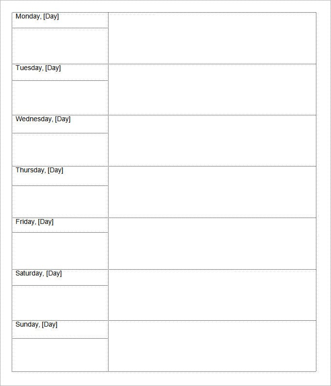 Empty Table Template