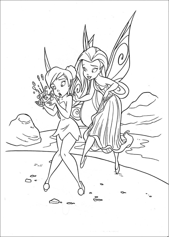 tinkerbell colouring pages