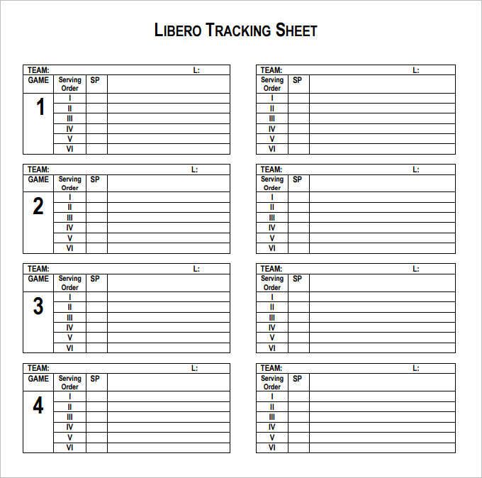 tracking sheet template pdf free download