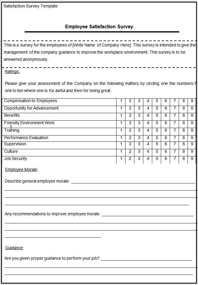 Blank Survey Template Free Premium Templates