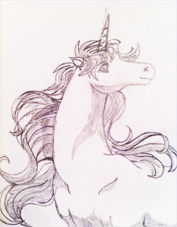 unicorn cartoon drawing