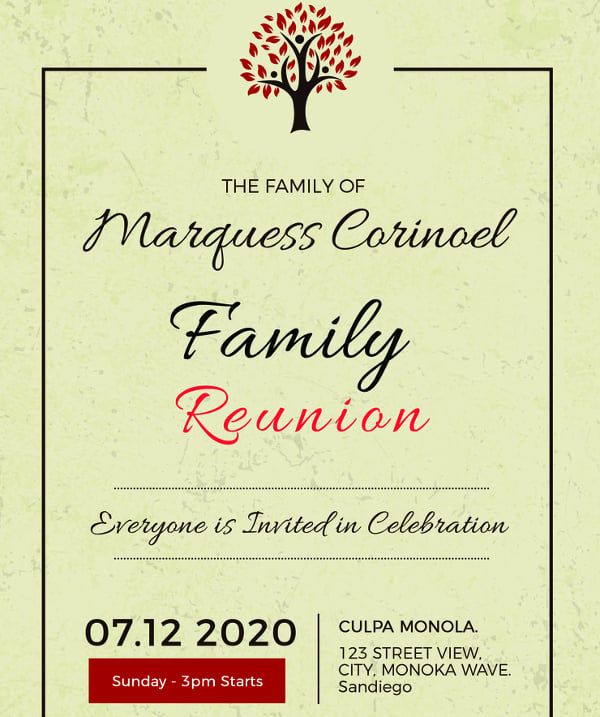 34 Family Reunion Invitation Template Free PSD Vector EPS PNG Format Download Free 