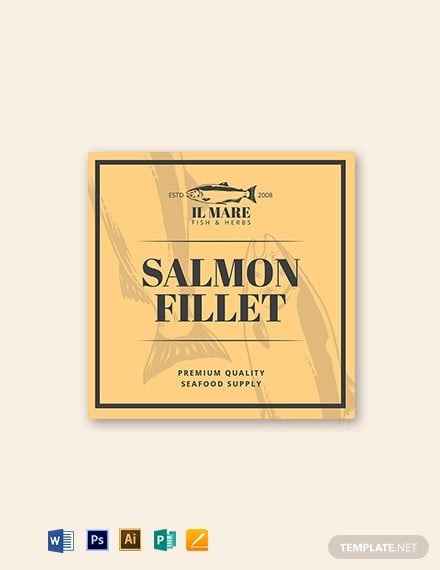vintage fish and sea food label template