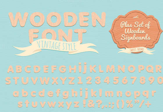 vintage wooden alphabet letter
