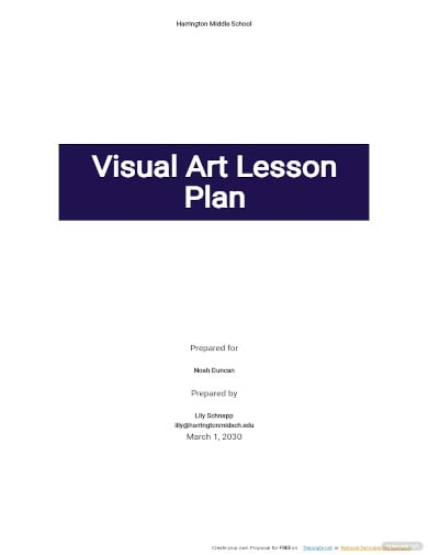 visual art lesson plan templates