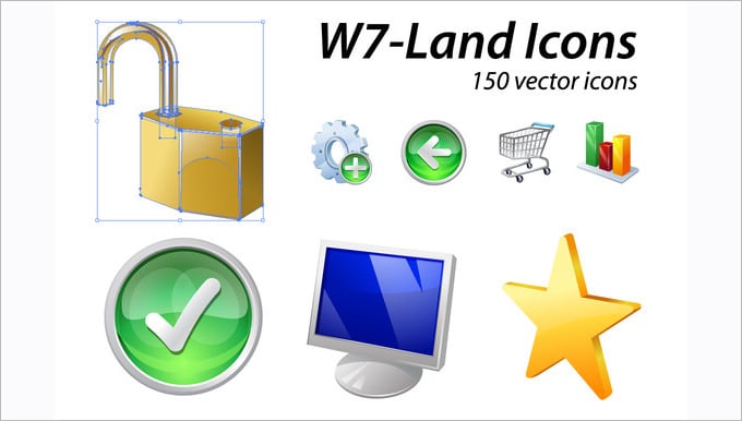w7 land 150 vector icons