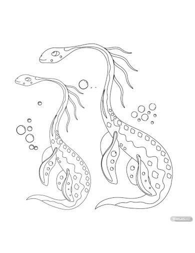water dinosaur coloring page